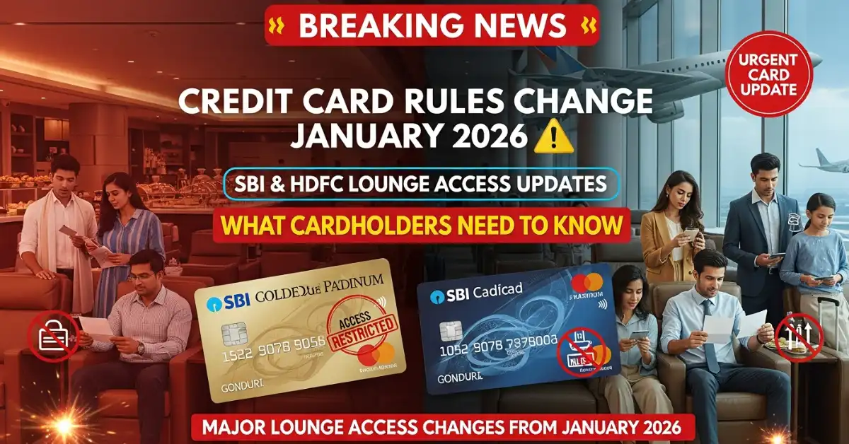 Credit Card Rules Change January 2026: SBI, HDFC Lounge Access Updates – What Cardholders Need