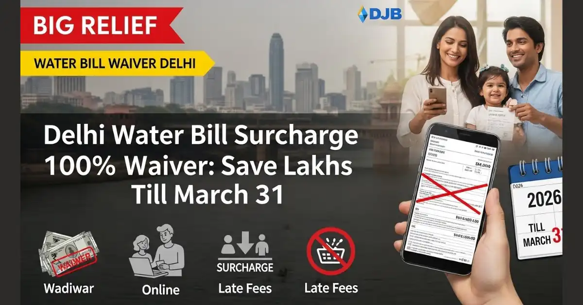 Delhi Water Bill Surcharge 100% Waiver – Pay Principal by March 31 to Save Lakhs