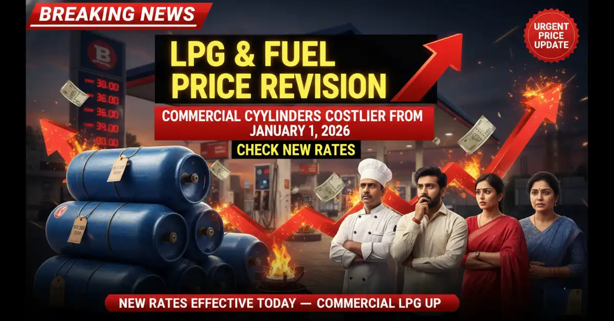 LPG & Fuel Price Revision January 1, 2026: Commercial Cylinders Costlier – Check New Rates