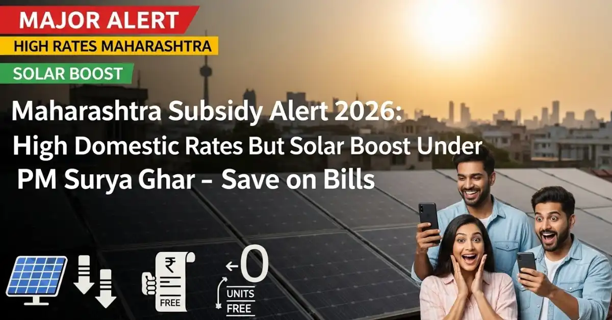 Maharashtra Subsidy Alert 2026: High Domestic Rates But Solar Boost Under PM Surya Ghar – Save on Bills