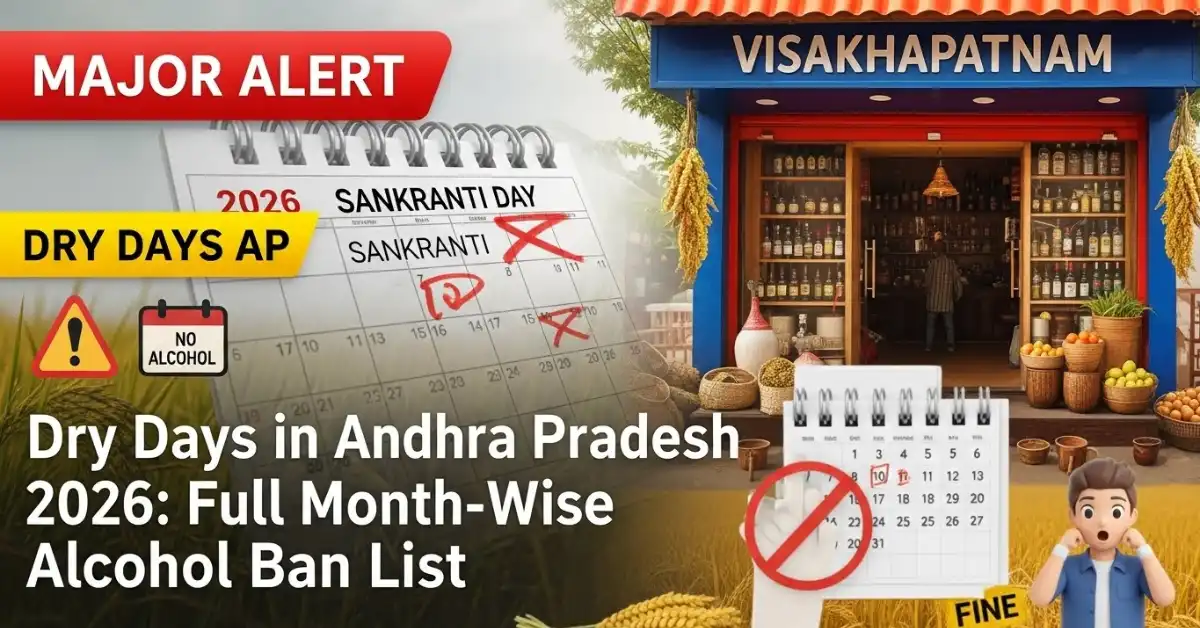 Major Alert: Dry Days List in Andhra Pradesh – Alcohol Sale Ban Dates, Plan Ahead to Avoid Trouble