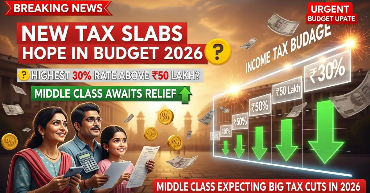 New Tax Slabs Hope in Budget 2026: Highest 30% Rate Above ₹50 Lakh? Middle Class Awaits