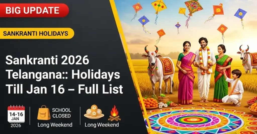 Sankranti Holidays in Telangana – Extended Break Till January 16, Schools Reopen January 17