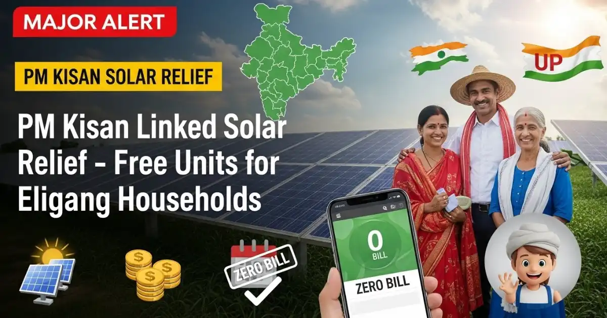 Uttar Pradesh PM Kisan Linked Solar Relief – Up to 300 Free Units Monthly for Eligible Farmer Households